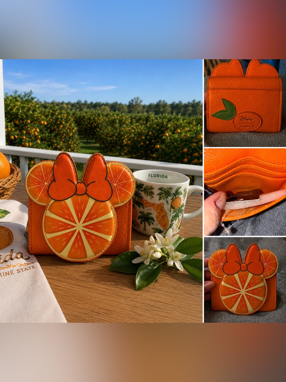 Disney Orange Slice Minnie Mouse Coin Wallet - Bright Orange
